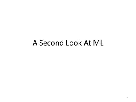 A Second Look At ML 1. Outline Patterns Local variable definitions A sorting example 2.