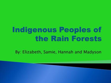 By: Elizabeth, Samie, Hannah and Madyson.  Indigenous people have been forced off the land for many reasons ◦ Cattle ranchers ◦ Logging companies ◦ Mining.