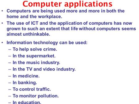 Computer applications