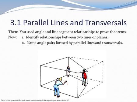 3.1 Parallel Lines and Transversals