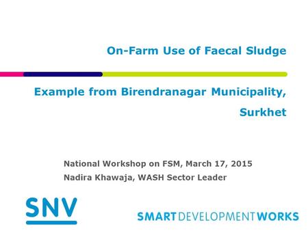 National Workshop on FSM, March 17, 2015