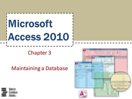 Microsoft Access 2010 Chapter 3 Maintaining a Database.