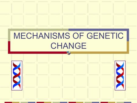 MECHANISMS OF GENETIC CHANGE