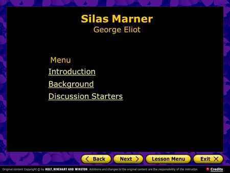 Silas Marner George Eliot