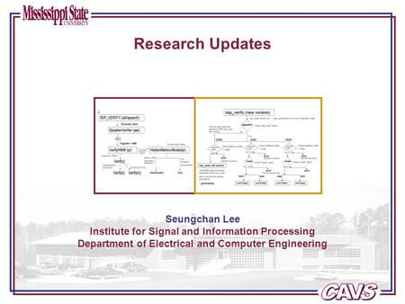 Seungchan Lee Institute for Signal and Information Processing Department of Electrical and Computer Engineering Research Updates.