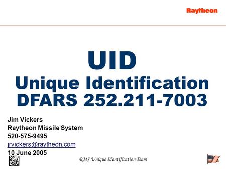 UID Unique Identification DFARS