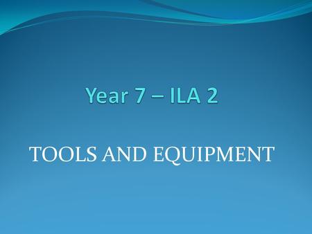 TOOLS AND EQUIPMENT. Your project focus You need to select the Design and Technology area you are currently studying. Eg. Textiles, Graphics etc. If you.