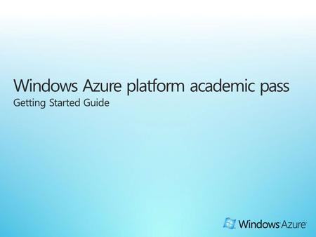 Includes the following resources: Windows Azure 3 small compute instances 3GB of storage 250,000 storage transactions SQL Azure Two 1GB Web Edition.