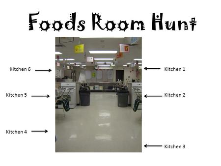 Foods Room Hunt Kitchen 1 Kitchen 2 Kitchen 3 Kitchen 4 Kitchen 5 Kitchen 6.