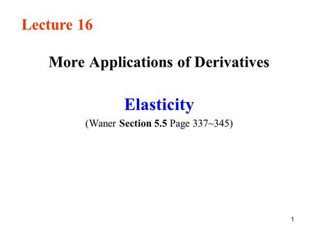 More Applications of Derivatives