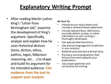 Explanatory Writing Prompt