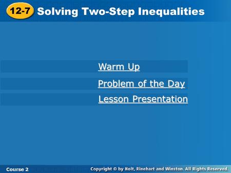 Solving Two-Step Inequalities