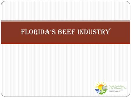 Florida’s Beef Industry. Florida’s beef industry reported sales of $448 million in 2011. BrangusMaine-Anjou.