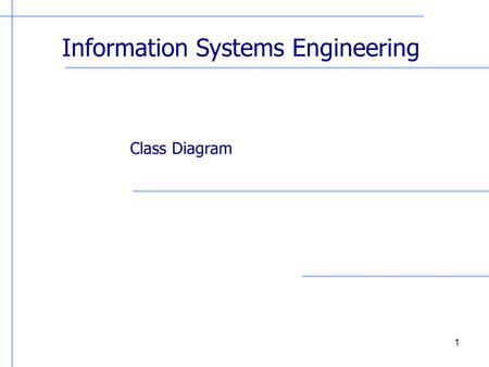 Information Systems Engineering