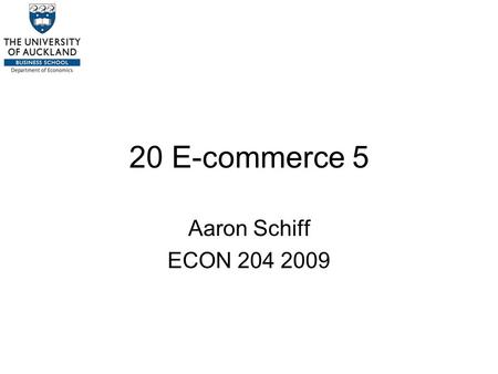 20 E-commerce 5 Aaron Schiff ECON 204 2009. Introduction Product differentiation is another strategy used extensively by firms in addition to or instead.