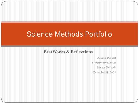 Science Methods Portfolio