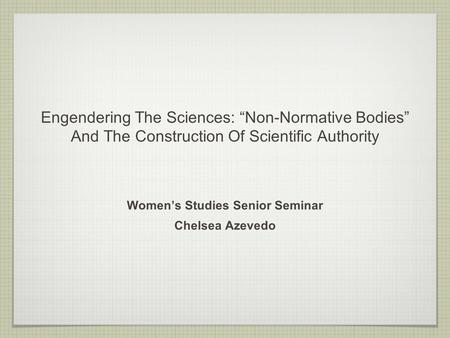 Women’s Studies Senior Seminar