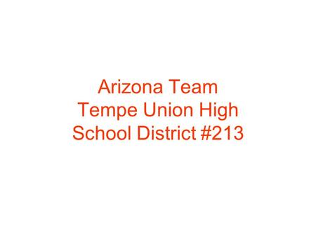 Arizona Team Tempe Union High School District #213.