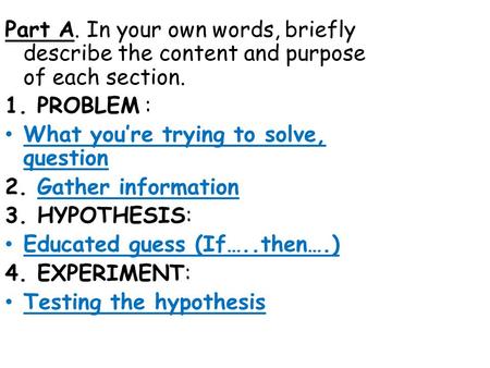 1. PROBLEM : What you’re trying to solve, question