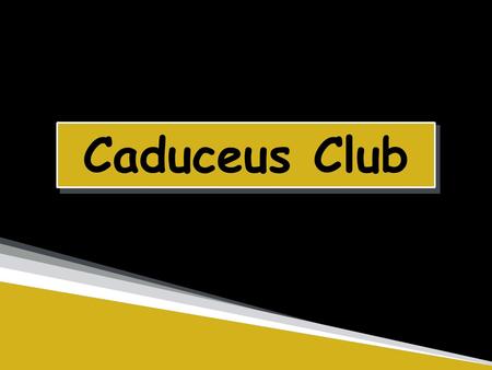 Caduceus Club. Mike Johnston President, Senior, Neurobiology and Physiology Nicole Levens Publicity,