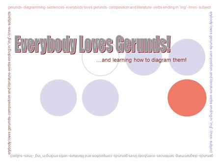 gerunds- diagramming- sentences- everybody loves gerunds- composition and literature- verbs ending in “ing”- lines- subject erybody loves gerunds- composition.