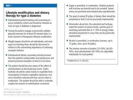 Pfeiffer, A F H; Klein, H H The Treatment of Type 2 Diabetes Dtsch Arztebl Int 2014; 111(5): 69-82; DOI: 10.3238/arztebl.2014.0069.