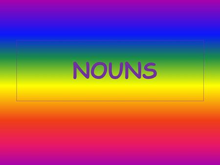 NOUNS. Noun—names a person, place, thing, or idea PEOPLE: ___________ PLACES: ___________ THINGS: ___________ IDEAS: ___________ strength motorcycle teacher.