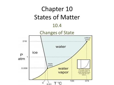 Chapter 10 States of Matter 10.4 Changes of State.