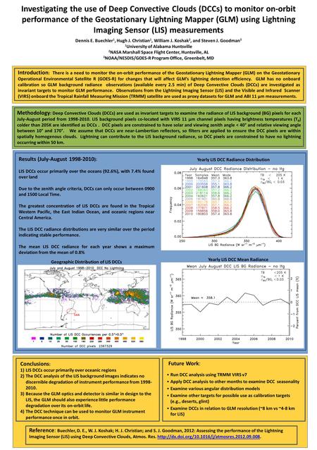 Investigating the use of Deep Convective Clouds (DCCs) to monitor on-orbit performance of the Geostationary Lightning Mapper (GLM) using Lightning Imaging.