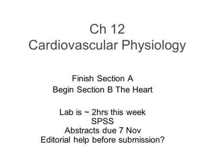 Ch 12 Cardiovascular Physiology