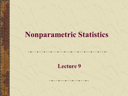 Nonparametric Statistics