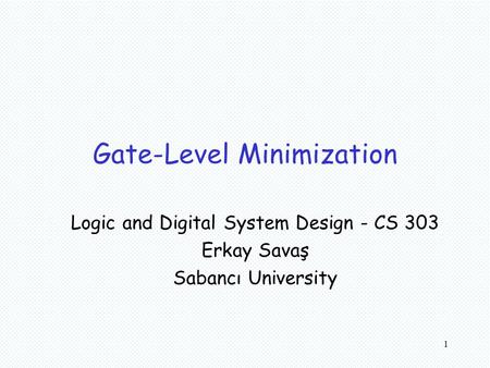 Gate-Level Minimization