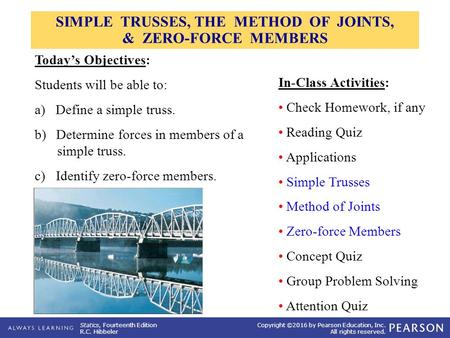 SIMPLE TRUSSES, THE METHOD OF JOINTS, & ZERO-FORCE MEMBERS