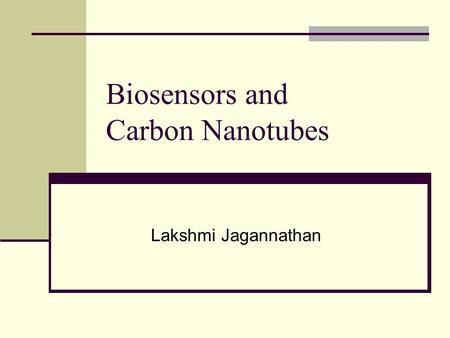 Biosensors and Carbon Nanotubes