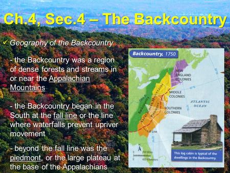 Ch.4, Sec.4 – The Backcountry