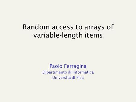 Random access to arrays of variable-length items