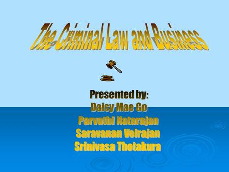  Terms and Procedures  Constitutional Issues  Specific Crimes  Conclusion.