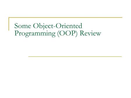 Some Object-Oriented Programming (OOP) Review. Let’s practice writing some classes Write an Employee class with methods that return values for the following.