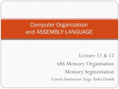 Computer Organization and ASSEMBLY LANGUAGE