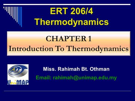 Introduction To Thermodynamics