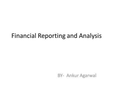 Financial Reporting and Analysis