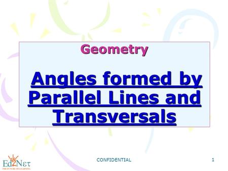 Geometry Angles formed by Parallel Lines and Transversals