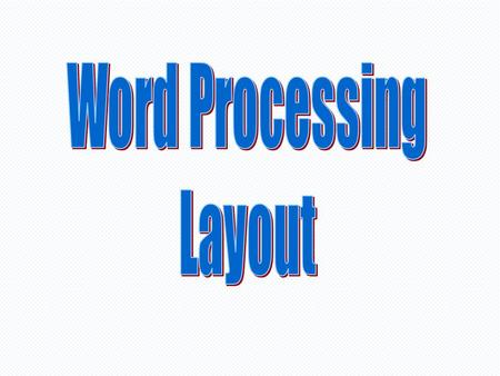 WP Review 1.What is the program that allows you to type? 2.What is anything produced in Word Processing? 3.What are symbols typed on the computer? 4.What.