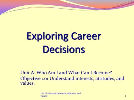 Exploring Career Decisions