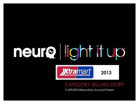 CATEGORY SELLING STORY 11/29/2012 Neuro Key Account Team 2013.