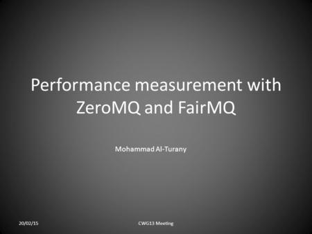 Performance measurement with ZeroMQ and FairMQ