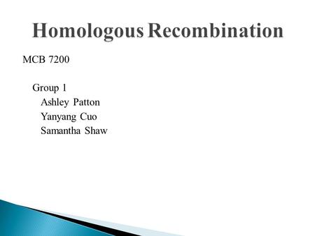 Homologous Recombination