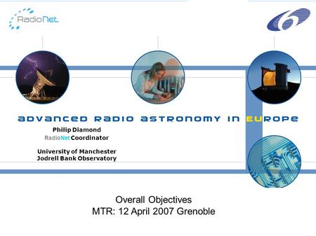 Philip Diamond RadioNet Coordinator University of Manchester Jodrell Bank Observatory Overall Objectives MTR: 12 April 2007 Grenoble.