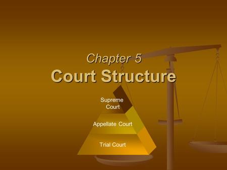 Chapter 5 Court Structure S Supreme Court Appellate Court Trial Court.