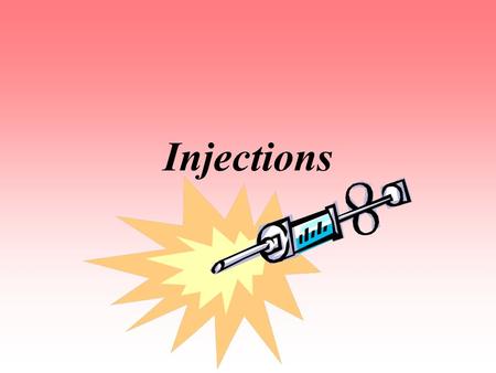 Injections. Uses depends on… Amount of solution/medication Purpose of the injection Animal involved Injections are measured in cc’s.